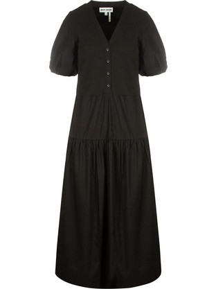 DKNY Midi Καλοκαιρινό Καθημερινό Φόρεμα Μαύρο DJ6D9159-BLK