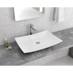 Karag LT 1018 Επικαθήμενος Νιπτήρας Μπάνιου Πορσελάνης 60x39x13cm Λευκός