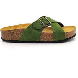 Plakton Γυναικεία Σανδάλια Suede Ανατομικά Πράσινα 345638