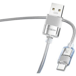 Moxom LX-CB902 Braided LED USB-A to USB-C 1.2m Transparent