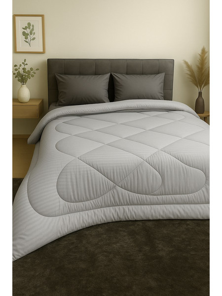 Cosmin Πάπλωμα Υπέρδιπλο Microfiber 220x240 Stripe Light Grey 4000155