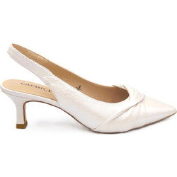 Caprice Γόβες Slingback Δερμάτινες με Λεπτό Χαμηλό Τακούνι Λευκές 9-29600-46-143