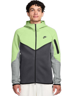 Nike Ανδρική Ζακέτα Φούτερ με Κουκούλα και Φερμουάρ Μαύρη Lime HV0949-361