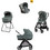 Inglesina Electa System Quattro 2026 Καρότσι Μωρού 3 σε 1 Studio Grey Iron Black