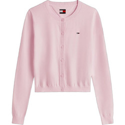 Tommy Jeans Γυναικεία Ζακέτα Πλεκτή Κοντή με Κουμπιά Ροζ DW0DW20976-TN9