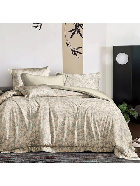 Beauty Home Σετ Σεντόνια Υπέρδιπλα Βαμβακερά 230x260 Memories Art 12678 Μπεζ