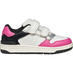 Geox Washiba Παιδικά Sneakers Λευκά Μαύρα Φούξια J45HXB000BCC0563
