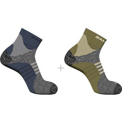 Salomon X Ultra Access Ανδρικές Κάλτσες Κοντές με Σχέδια Navy Μπλε Χακί 2Pack LC23719