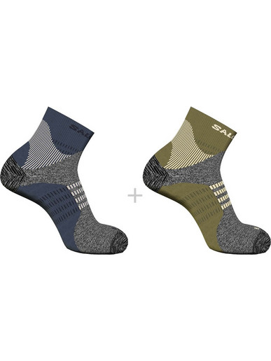 Salomon X Ultra Access Ανδρικές Κάλτσες Κοντές με Σχέδια Navy Μπλε Χακί 2Pack LC23719