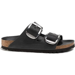 Birkenstock Arizona Big Buckle Δερμάτινα Γυναικεία Σανδάλια Ανατομικά Μαύρα 1011075