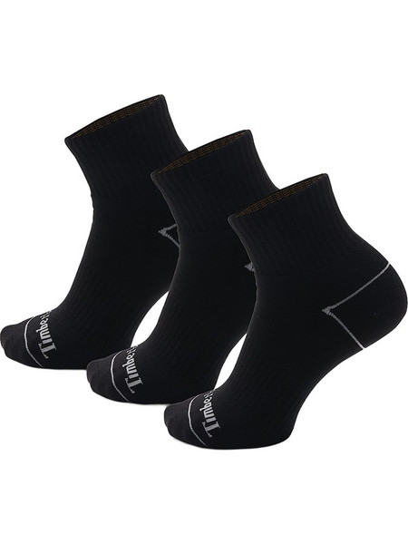 Timberland Ανδρικές Κάλτσες Κοντές με Σχέδια Μαύρες 3Pack TB0A6BAQ001