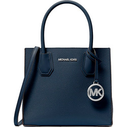 Michael Kors Mercer Γυναικεία Τσάντα Χειρός Δερμάτινη Navy Μπλε 35F3SM9M2L