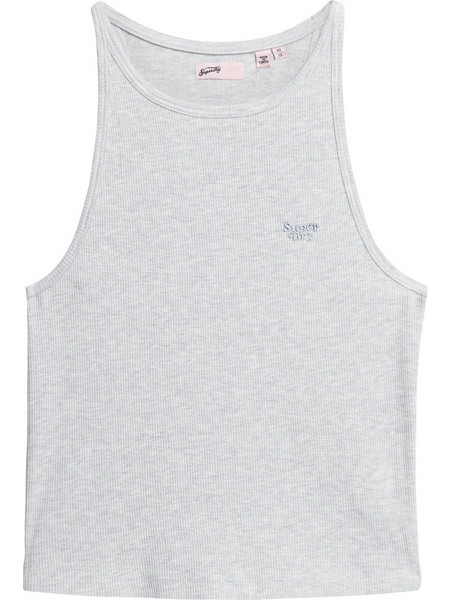 Superdry Γυναικείο Καλοκαιρινό Crop Top Ριπ Γκρι W6011890A-5WB