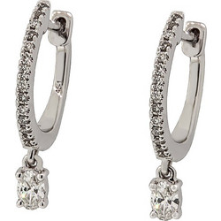 Million Diamonds Γυναικεία Σκουλαρίκια Κρεμαστά από Λευκόχρυσο 18K με Διαμάντι 0.16CT