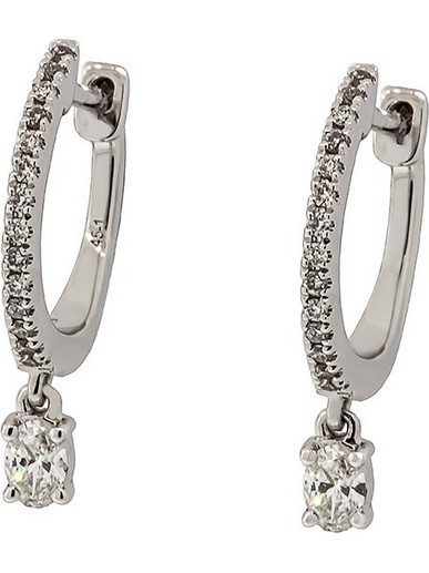 Million Diamonds Γυναικεία Σκουλαρίκια Κρεμαστά από Λευκόχρυσο 18K με Διαμάντι 0.16CT