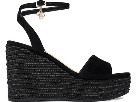 Guess Everly2 Καλοκαιρινές Γυναικείες Πλατφόρμες Ψηλές Μαύρες FLJLY2SUE04