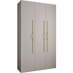 PoliHome Τρίφυλλη Ντουλάπα Ρούχων Como II Ασημί 140x52x246cm 163056259