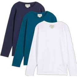 Bonprix Σετ Παιδικά T-Shirt Μακρυμάνικα Navy Μπλε Πετρόλ Λευκό 966755