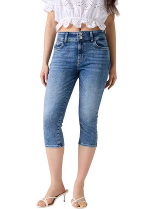 Guess Γυναικείο Τζιν Παντελόνι Ελαστικό Slim Εφαρμογή Μπλε W6GA19D0881-DIFB