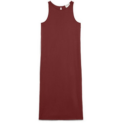 Vero Moda Midi Καλοκαιρινό Καθημερινό Φόρεμα Μπορντό 10344259