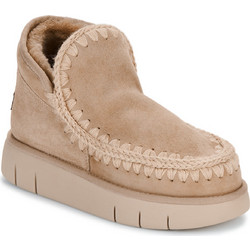 Mou Eskimo Bounce Γυναικεία Μποτάκια Πλατφόρμα Suede Μπεζ με Γούνα FW531009A-CAM