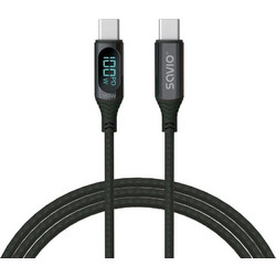 SAVIO CL-174 Braided USB-C to USB-C 100W 1m Black