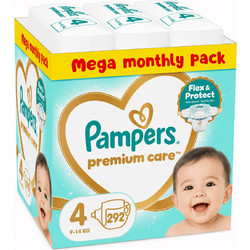 Pampers Premium Care Monthly Pack Πάνες No4 9-14kg 292τμχ