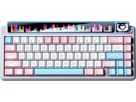 Aula AMG65 Ασύρματο Μηχανικό Gaming Πληκτρολόγιο 65% με Light Feather Διακόπτες RGB Pink