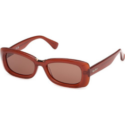 Max Mara MM0197 42E Γυναικεία Γυαλιά Ηλίου Ορθογώνια Κοκάλινα Καφέ με Καφέ Φακό