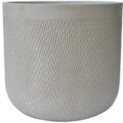 Plastona Rain Γλάστρα Στρογγυλή Fiberclay Μπεζ 44x41cm 00.03.34532