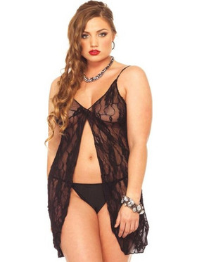 Leg Avenue Sexy Babydoll See Through με Δαντέλα Μαύρο 714718014661