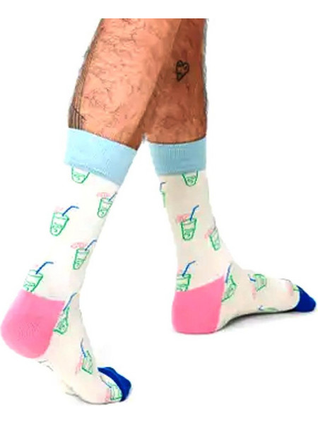 Happy Socks Lemonade Ανδρικές Κάλτσες Ψηλές με Σχέδια Πολύχρωμες LND01-1300