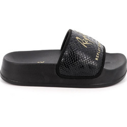Replay Γυναικείες Παντόφλες Καλοκαιρινές Flatforms Αντιολισθητικές Μαύρες GWF1H-000-C0036S-003