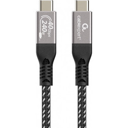 Cablexpert Braided USB-C to USB-C 240W 0.5m Black Grey CCBP-USB4-CMCM240-0.5M