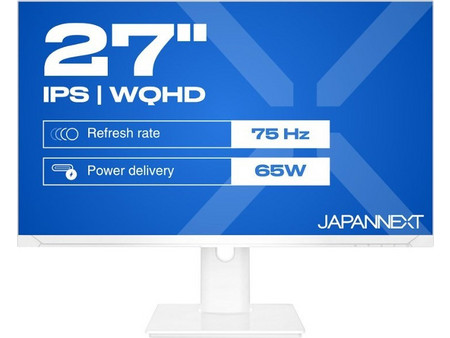 JAPANNEXT JN-IPS270WQHD75F-C65W-HSP-W IPS HDR Monitor 27" 2560x1440 QHD 75Hz 8ms