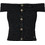 BSB Γυναικείο Καλοκαιρινό Crop Top Πλεκτό Μαύρο 055-160012