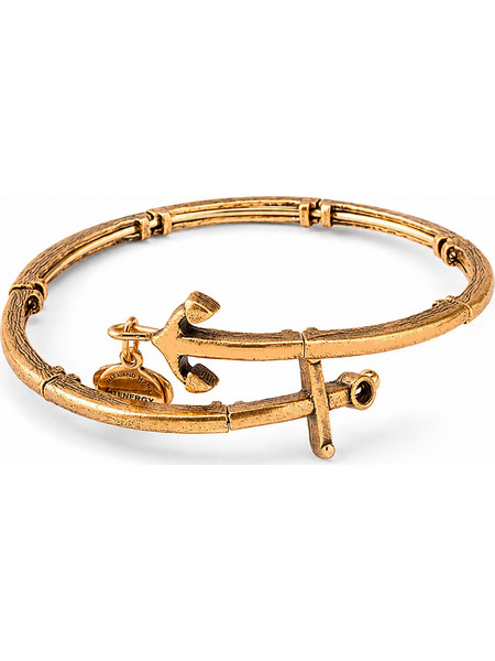 Alex and Ani Γυναικείο Βραχιόλι Βέργα με Άγκυρα Xρυσό V16W28RG
