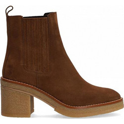 Alpe Γυναικεία Μποτάκια Chelsea Suede Καφέ με Χοντρό Χαμηλό Τακούνι 5239