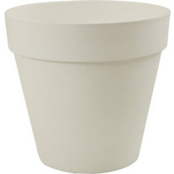 Sic Plast Deco Γλάστρα Εξωτερικού Χώρου Στρογγυλή Πλαστική Λευκή 26x24cm 7532009905