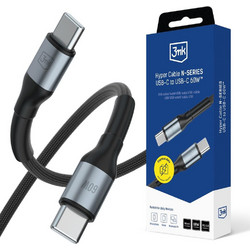 3mk Braided USB-C to USB-C 60W 0.5m Black 5903108739221