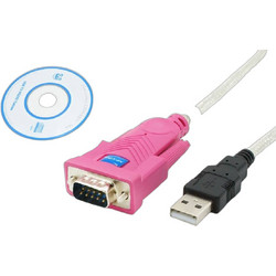 Powertech CAB-U045 Καλώδιο RS-232 DB9 Male to USB-A 1.5m Pink