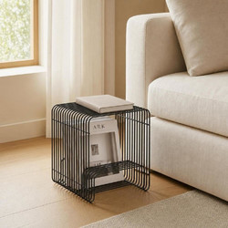 Nextdeco Βοηθητικό Τραπεζάκι Σαλονιού Μεταλλικό Μ32xΠ32xΥ43cm 36437-09