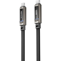 Remax CB52 Braided LED Flat USB-C to USB-C 100W 1.2m Black