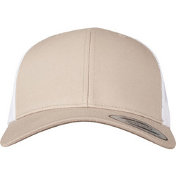 Flexfit Retro Trucker 2-Tone Ανδρικό Καπέλο Jockey με Δίχτυ Snapback Υφασμάτινο Μπεζ Λευκό 6606T-01126
