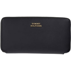 Tommy Hilfiger Μεγάλο Δερμάτινο Γυναικείο Πορτοφόλι Καρτών με Φερμουάρ Μαύρο AW0AW18941-BDS