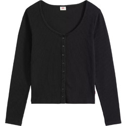 Levi's Γυναικεία Ζακέτα Πλεκτή Κοντή με Κουμπιά Μαύρη 0088R-0001