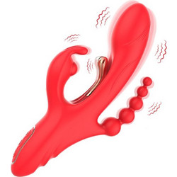 Urban Sky Tickler with Anal Beads Δονητής Rabbit 22.3cm Κόκκινος