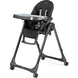 Peg Perego Follow Me Αναδιπλούμενο Καρεκλάκι Φαγητού με Ρόδες Μαύρο