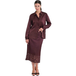 Gerry Weber Μίντι Φούστα Σατέν Ψηλόμεση Καφέ N75682706038