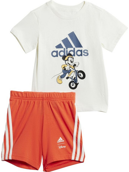 Adidas Disney Mickey Mouse Βρεφικό Σετ για Αγόρι Καλοκαιρινό Μπεζ Πορτοκαλί JG1255